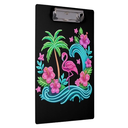 Tropisch Neon Flamingo Klembord (Rechts)