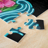 Tropisch Neon Flamingo Legpuzzel (Zijkant)