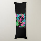 Tropisch Neon Flamingo Lichaamskussen (Voorkant Verticaal)