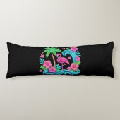 Tropisch Neon Flamingo Lichaamskussen (Voorkant)