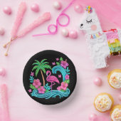 Tropisch Neon Flamingo Papieren Kommen (Feest)