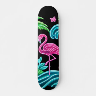 Tropisch Neon Flamingo Persoonlijk Skateboard