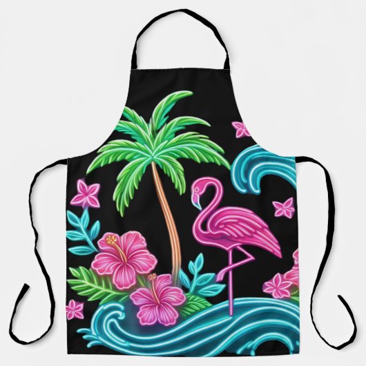 Tropisch Neon Flamingo Schort (Voorkant)