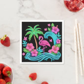 Tropisch Neon Flamingo Servet (Insitu)
