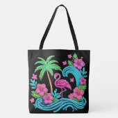 Tropisch Neon Flamingo Tote Bag (Voorkant)