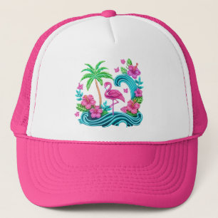 Tropisch Neon Flamingo Trucker Pet