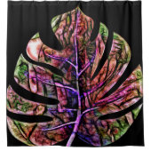 Tropisch Neon Helder Blad Douchegordijn (Voorkant)