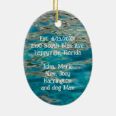 Tropisch nieuw startpunt met kerstmis keramisch ornament (Achterkant)