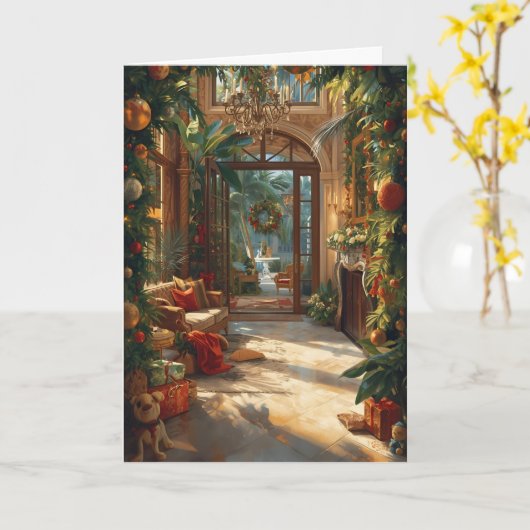 Tropisch nieuwjaar welkom kaart (Gele Bloem)