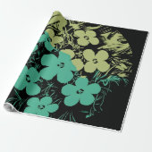 Tropisch Night Bloom Wrapping Paper Cadeaupapier (Uitgerold)