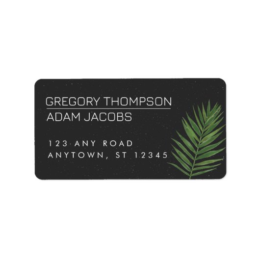 Tropisch Night Modern Minimalist Weddenschap Etiket (Voorkant)