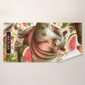  tropisch nijlpaardpatroon badhanddoek (Badhanddoek)