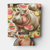  tropisch nijlpaardpatroon blikjeskoeler (Voorkant)