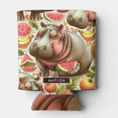  tropisch nijlpaardpatroon blikjeskoeler (Achterkant)