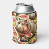  tropisch nijlpaardpatroon blikjeskoeler (Blikje Achterkant)