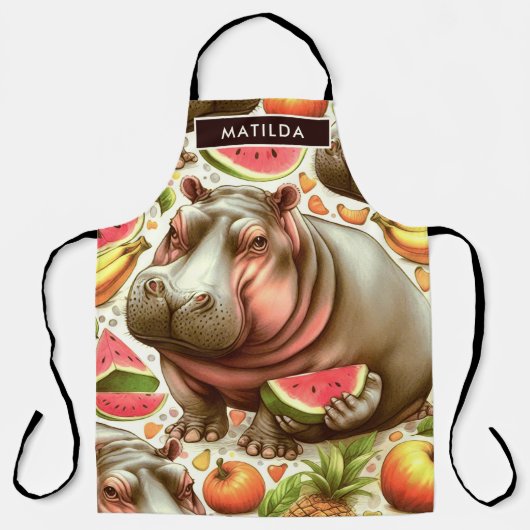 tropisch nijlpaardpatroon schort (Voorkant)