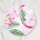 Tropisch oasis roze groen Hawaïaans Vrijgezellenfe Bedankjes Labels (Achterkant)