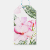 Tropisch oasis roze groen Hawaïaans Vrijgezellenfe Cadeaulabel (Achterkant)