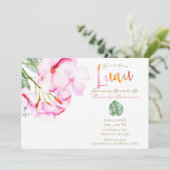 Tropisch oasis roze groen Hawaïaans Vrijgezellenfe Kaart (Staand voorkant)