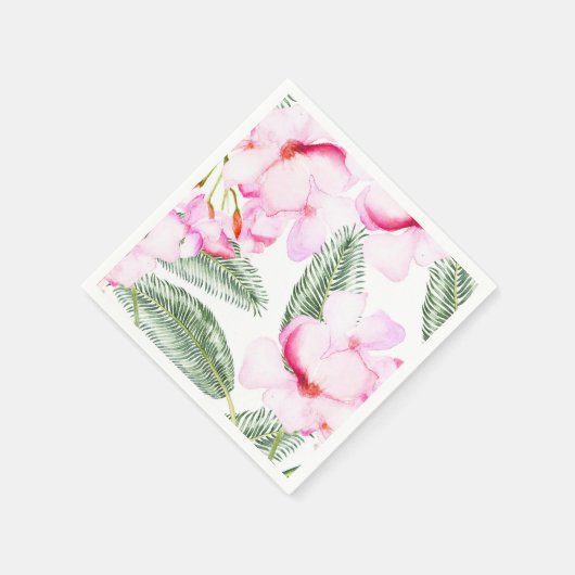 Tropisch oasis roze groen Hawaïaans Vrijgezellenfe Servet (Hoek)