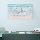 Tropisch Oceaan & Zanderige Strand Sieraden Bedrij Spandoek (Beurs)