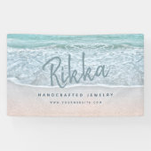 Tropisch Oceaan & Zanderige Strand Sieraden Bedrij Spandoek (Horizontaal)