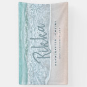 Tropisch Oceaan & Zanderige Strand Sieraden Bedrij Spandoek (Verticaal)