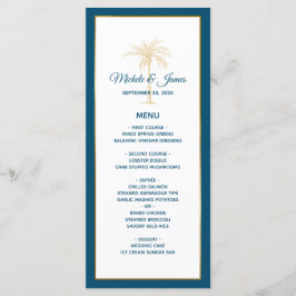 Tropisch Oceaanblauw Gouden Palmboom Strand Bruilo Menu