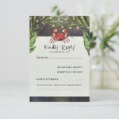 Tropisch Oceaankrab Huwelijksreactie RSVP Kaartje (Staand voorkant)