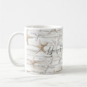 Tropisch Oceaankust Zeester Bruiloft Koffiemok (Links)