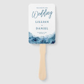 Tropisch Oceaans Waterkleuren Huwelijksprogramma H Handwaaier (Voorkant)