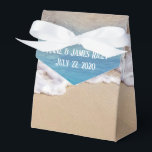 Tropisch oceaanstrand bedankdoosjes<br><div class="desc">Turquoise oceaanwater en tropisch strand met schuimende branding voor tropisch trouwthema</div>