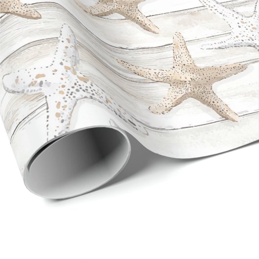 Tropisch oceaanstrand zeester bruiloft cadeaupapier (Rol Hoek)