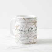 Tropisch oceaanstrand Zeester Bruiloft Koffiemok (Voorkant links)