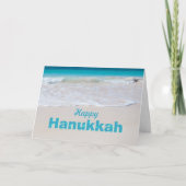 Tropisch Ocean Beach Hanukkah Wenskaart Feestdagen Kaart (Voorkant)