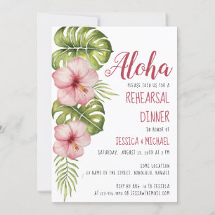 Tropisch Oefendiner  Aloha Bloemen Aquarel Kaart