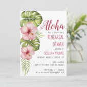 Tropisch Oefendiner Aloha Bloemenaquarel Kaart (Staand voorkant)