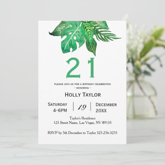 Tropisch Oerwoud 21e uitnodiging op zaterdag (Staand voorkant)