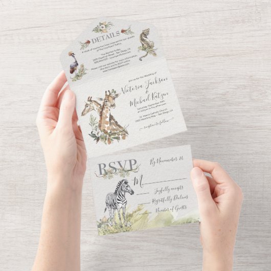 Tropisch Oerwoud All In One Uitnodiging (Afscheurbaar)