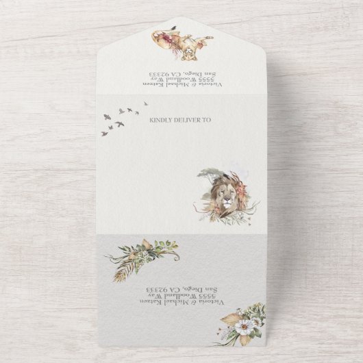 Tropisch Oerwoud All In One Uitnodiging (Buitenkant)