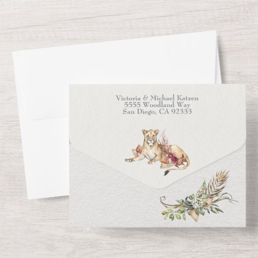 Tropisch Oerwoud All In One Uitnodiging (Achterkant)