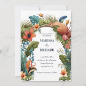 Tropisch Oerwoud Arch Exotic Floral Summer Wedding Kaart (Voorkant)