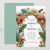 Tropisch Oerwoud Arch Exotic Floral Summer Wedding Kaart (Voorkant / Achterkant)