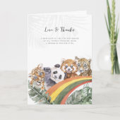 Tropisch Oerwoud Baby Dieren | BABY SHOWER Bedankkaart (Voorkant)