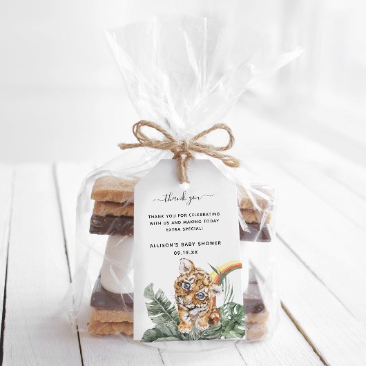 Tropisch Oerwoud Baby Dieren | BABY SHOWER Cadeaulabel