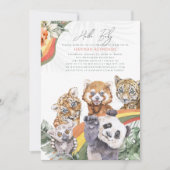 Tropisch Oerwoud Baby Dieren | BABY SHOWER Kaart (Voorkant)