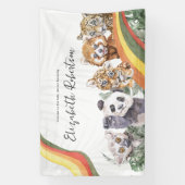 Tropisch Oerwoud Baby Dieren | BABY SHOWER Spandoek (Verticaal)