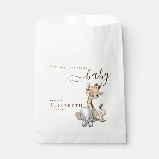 Tropisch Oerwoud Baby shower Bedankzakje (Voorkant)