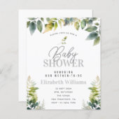 Tropisch Oerwoud Baby shower Budget Uitnodiging (Voorkant / Achterkant)