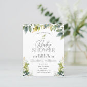 Tropisch Oerwoud Baby shower Budget Uitnodiging (Staand voorkant)